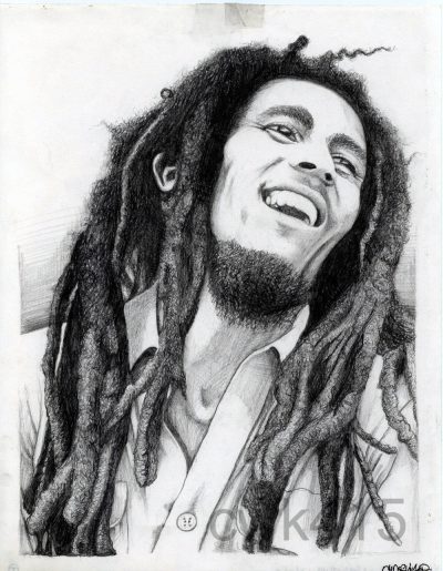 Bob Marley, Reggae Legend, Peace Advocate, Musical Genius, Jamaican Icon Drawing