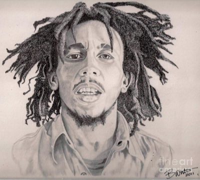 Bob Marley, Reggae Legend, Peace Advocate, Musical Genius, Jamaican Icon Drawing