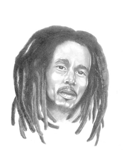 Bob Marley, Reggae Legend, Peace Advocate, Musical Genius, Jamaican Icon Drawing