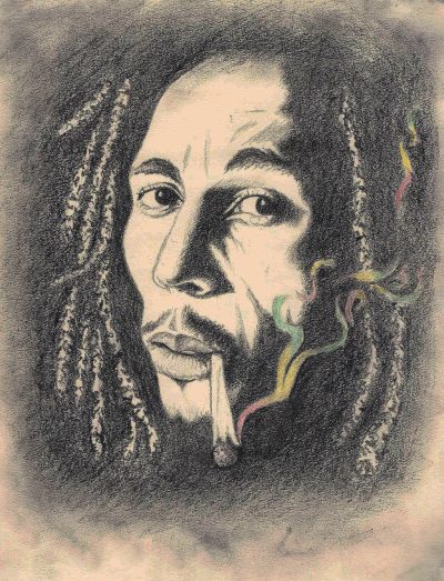 Bob Marley, Reggae Legend, Peace Advocate, Musical Genius, Jamaican Icon Drawing