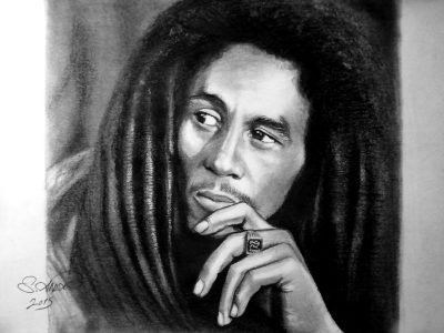 Bob Marley, Reggae Legend, Peace Advocate, Musical Genius, Jamaican Icon Drawing