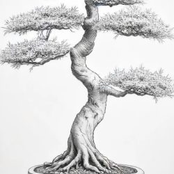 Bonsai Tree Drawing Art Sketch Image