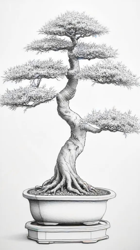 Bonsai Tree Drawing Art Sketch Image