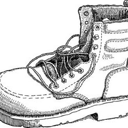 Boot Drawing Realistic Sketch