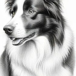 Border Collie Drawing Art Sketch Image