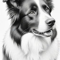 Border Collie Drawing Sketch Image