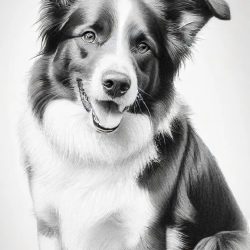 Border Collie Drawing Sketch Photo