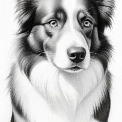 Border Collie Drawing Sketch Picture