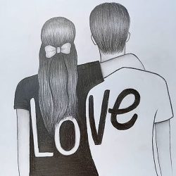 Boy and Girl Drawing Art