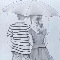 Boy and Girl Drawing Hand drawn Sketch