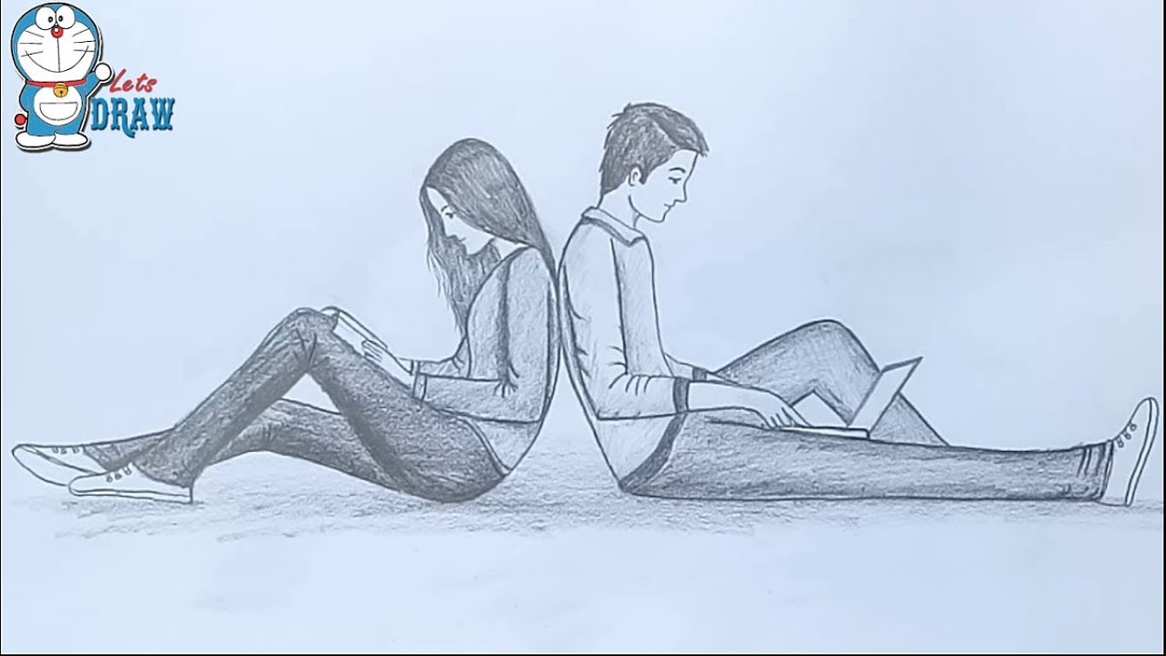 Boy and Girl Drawing Professional Artwork