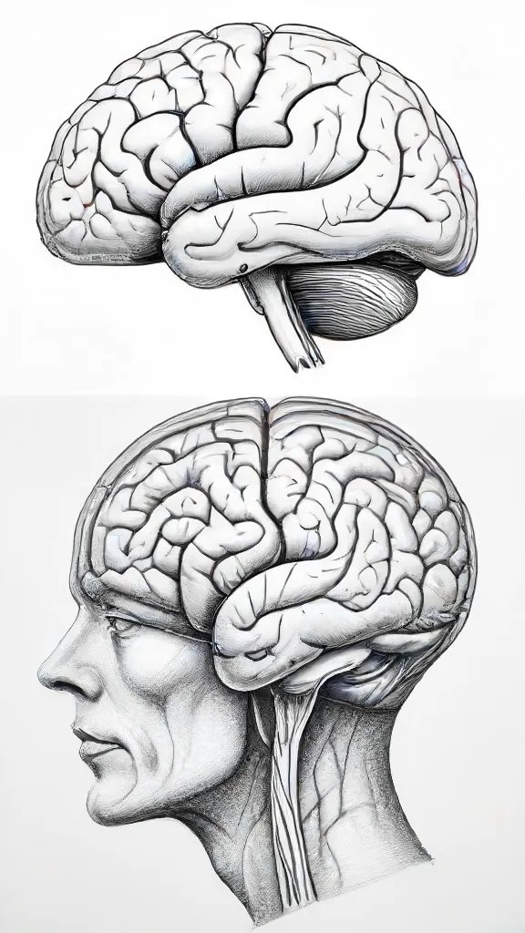 Brain Simple Drawing Sketch Image