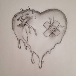 Broken Heart Drawing Intricate Artwork