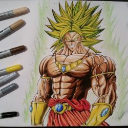 Broly Drawing Detailed Sketch