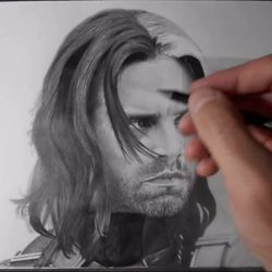 Bucky Barnes Drawing Hand drawn