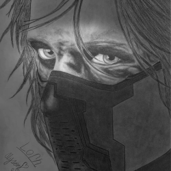 Bucky Barnes Drawing Intricate Artwork