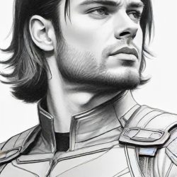 Bucky Barnes Drawing Sketch Image