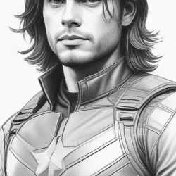 Bucky Barnes Drawing Sketch Photo