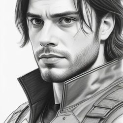 Bucky Barnes Drawing Sketch Picture