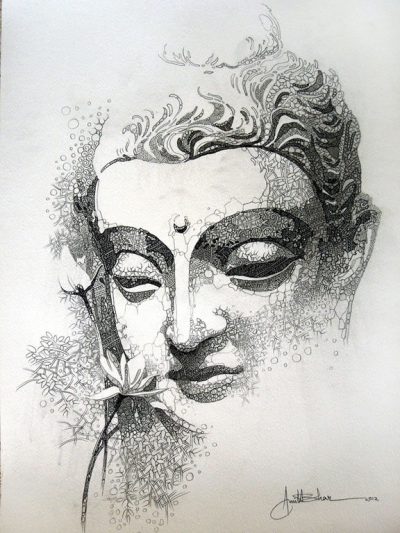 Buddha, Wisdom, Enlightenment, Meditation, Compassion Drawing