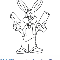 Bugs Bunny Drawing Detailed Sketch