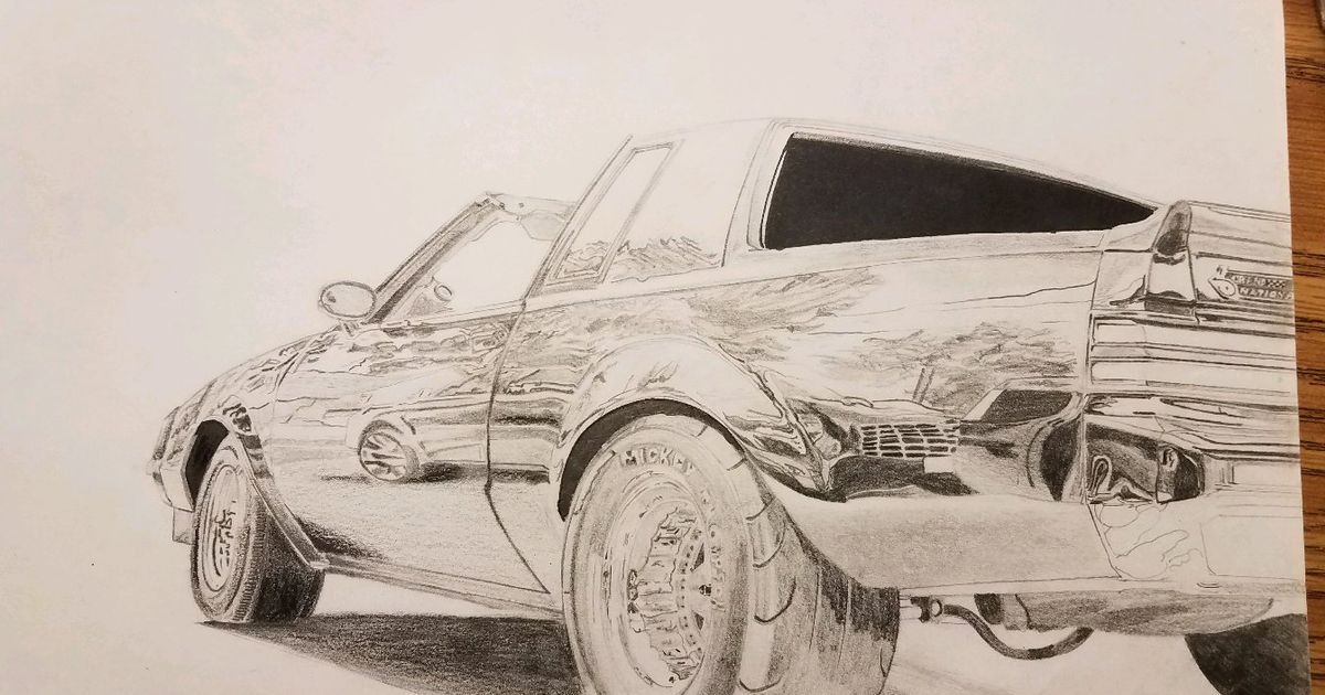Buick Grand National Drawing Detailed Sketch