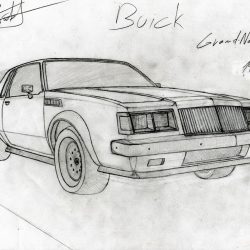 Buick Grand National Drawing Hand drawn