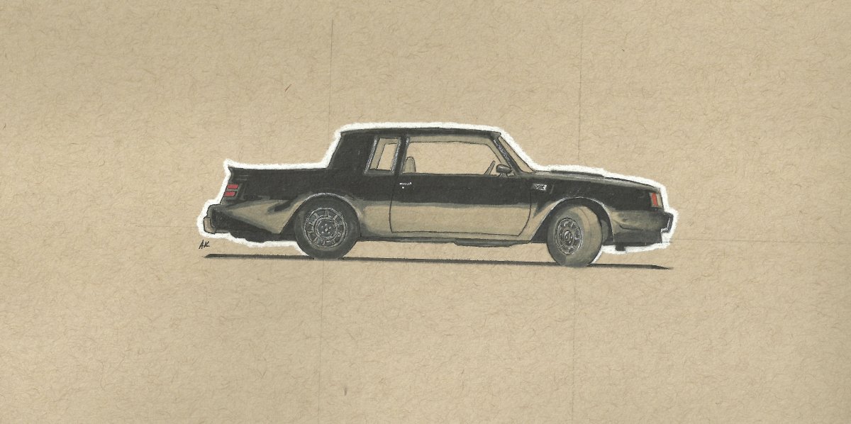 Buick Grand National Drawing Realistic Sketch