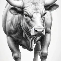 Bull Drawing Sketch Photo