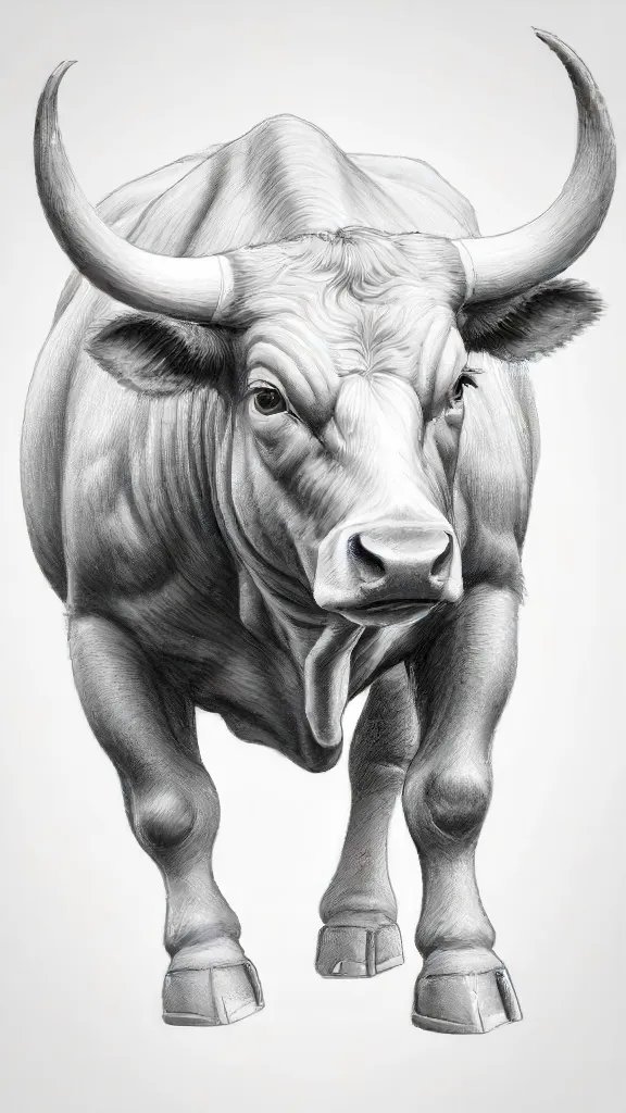 Bull Drawing Sketch Photo