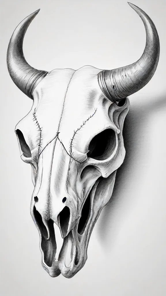 Bull Skull Drawing Art Sketch Image