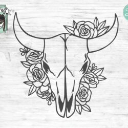 Bull Skull Drawing Hand Drawn