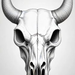 Bull Skull Drawing Sketch Image