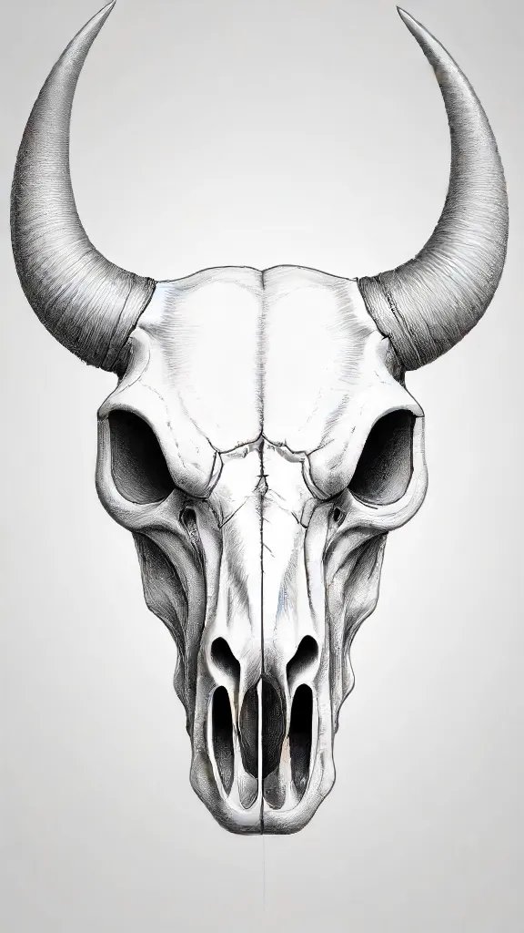 Bull Skull Drawing Sketch Image
