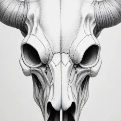 Bull Skull Drawing Sketch Photo