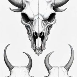 Bull Skull Drawing Sketch Picture