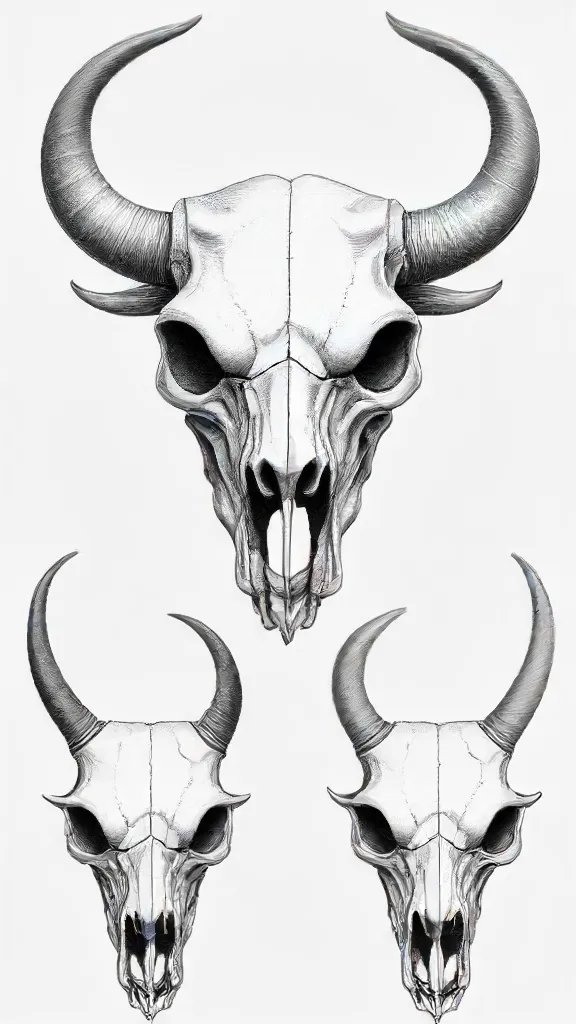 Bull Skull Drawing Sketch Picture