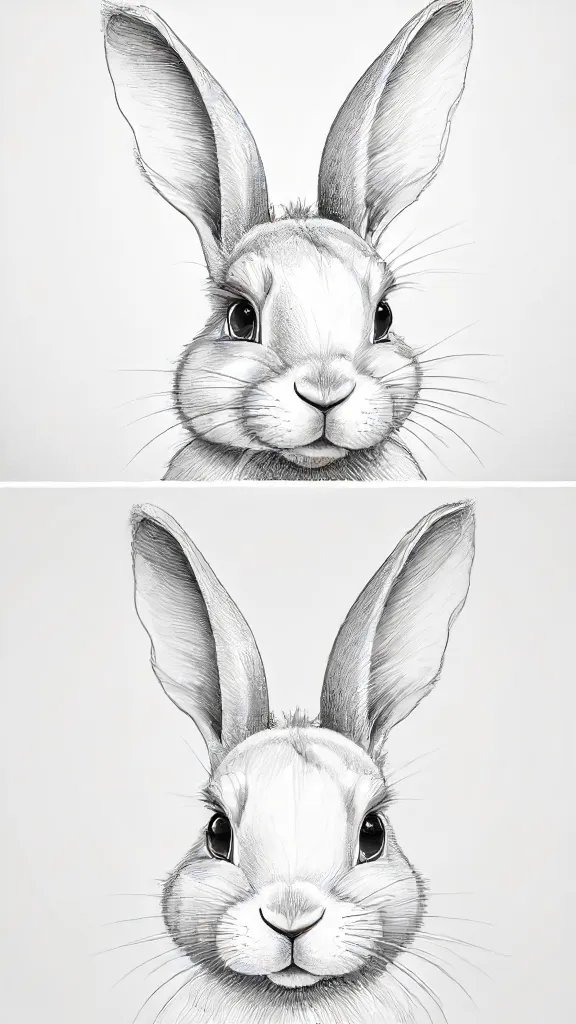 Bunny Face Drawing Sketch Photo