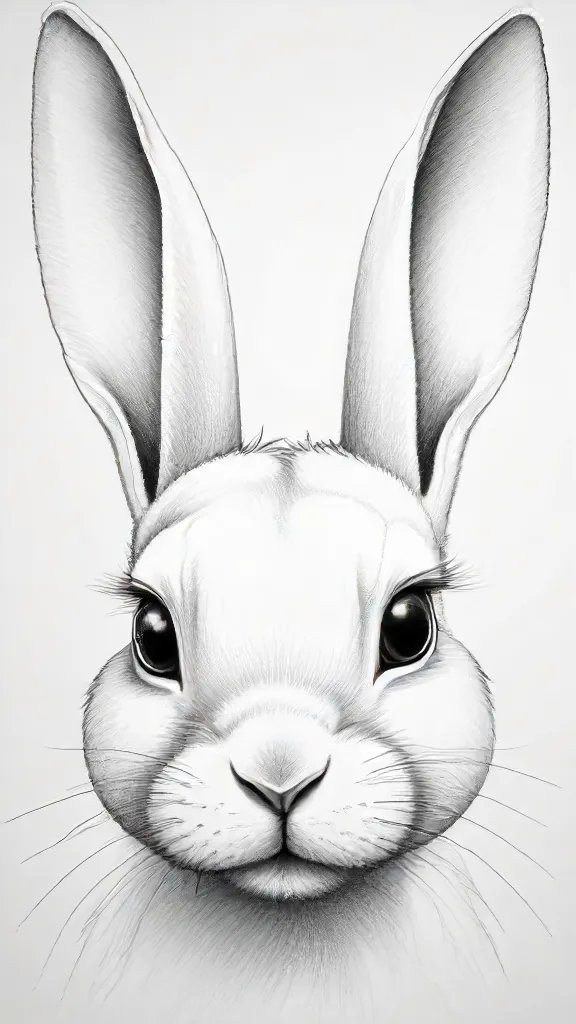 Bunny Face Drawing Sketch Picture