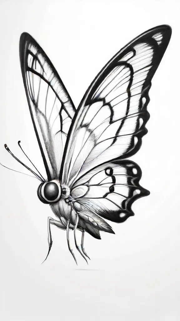 Butterfly Cartoon Drawing Art Sketch Image