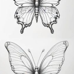 Butterfly Cartoon Drawing Sketch Image