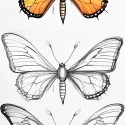 Butterfly Cartoon Drawing Sketch Photo