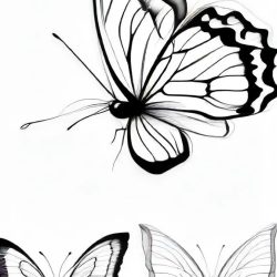 Butterfly Outline Drawing Art Sketch Image