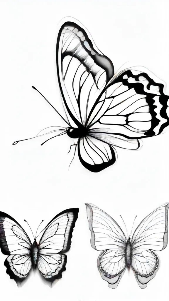 Butterfly Outline Drawing Art Sketch Image