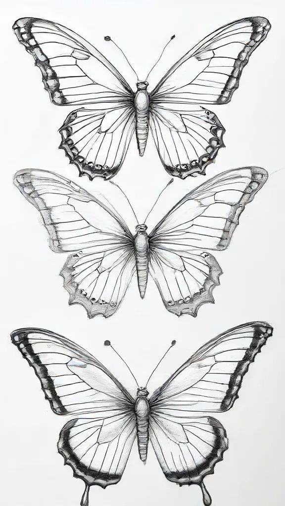 Butterfly Outline Drawing Sketch Photo