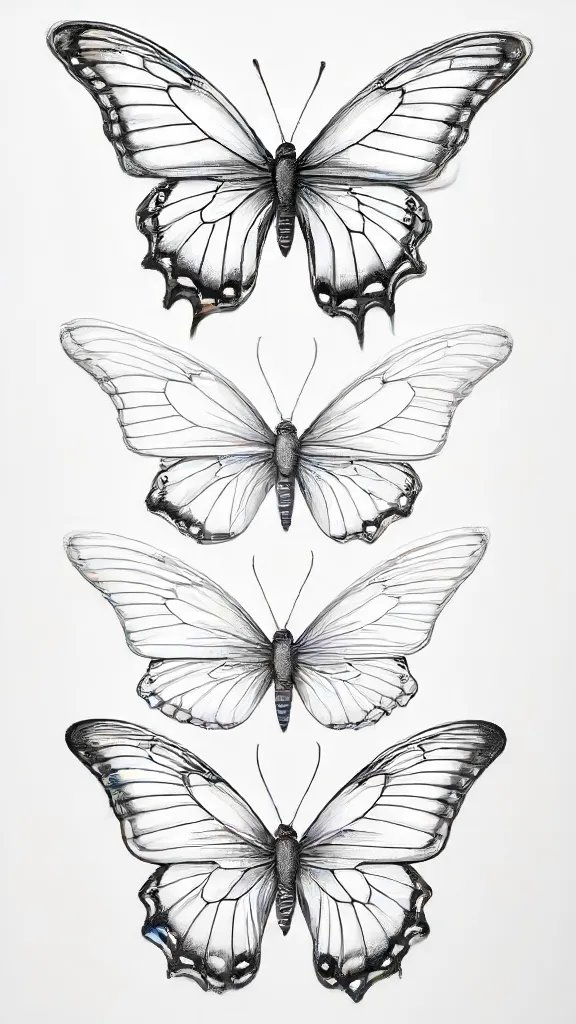 Butterfly Wings Drawing Art Sketch Image