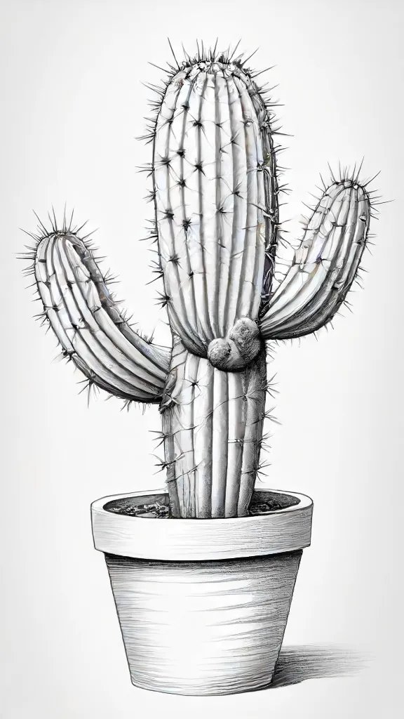 Cactus Drawing Art Sketch Image
