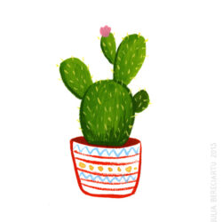 Cactus Drawing Modern Sketch