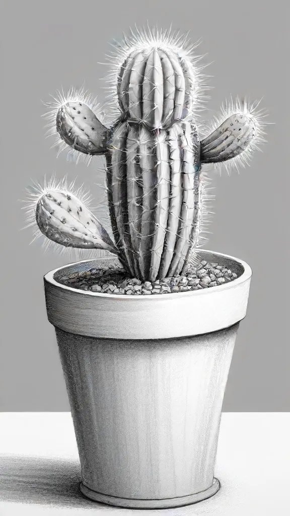 Cactus Drawing Sketch Image