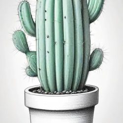 Cactus Drawing Sketch Photo